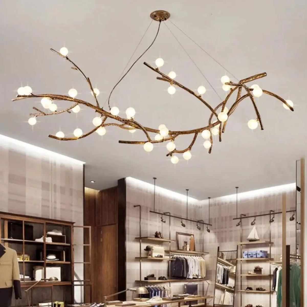 Lampe Suspendue Branche Naturelle en Bois