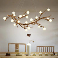 Lampe Suspendue Branche Naturelle en Bois