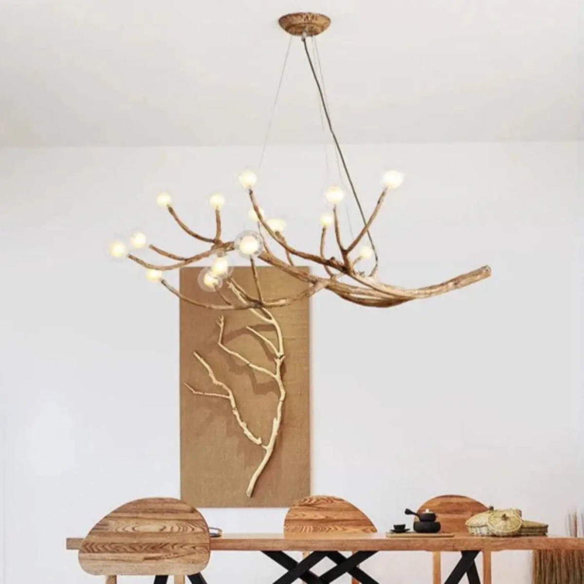 Lampe Suspendue Branche Naturelle en Bois