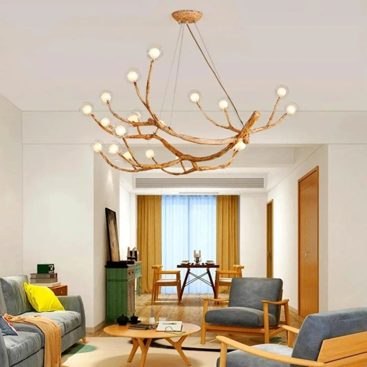 Lampe Suspendue Branche Naturelle en Bois