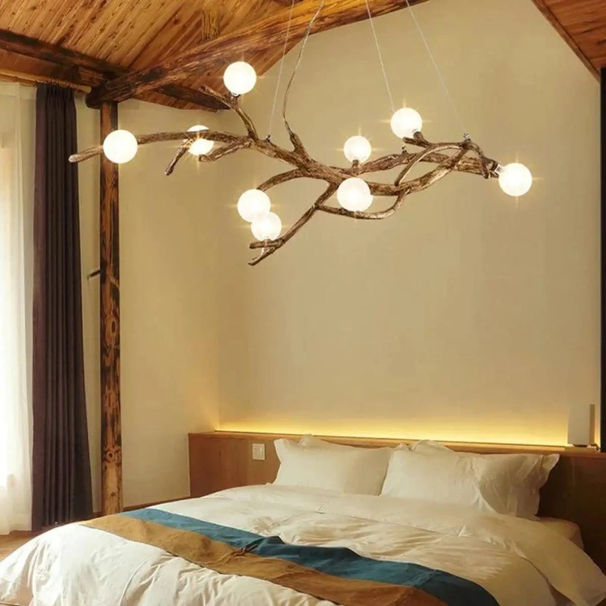 Lampe Suspendue Branche Naturelle en Bois