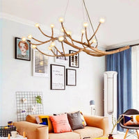 Lampe Suspendue Branche Naturelle en Bois
