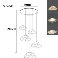 Suspension Cascade en Verre Organique Moderne