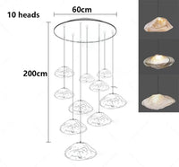 Suspension Cascade en Verre Organique Moderne