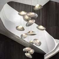 Suspension Cascade en Verre Organique Moderne