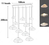 Suspension Cascade en Verre Organique Moderne
