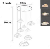 Suspension Cascade en Verre Organique Moderne