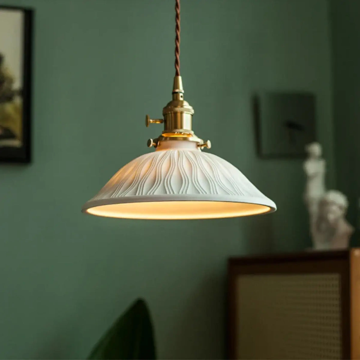 Lampe Suspendue en Céramique Vintage