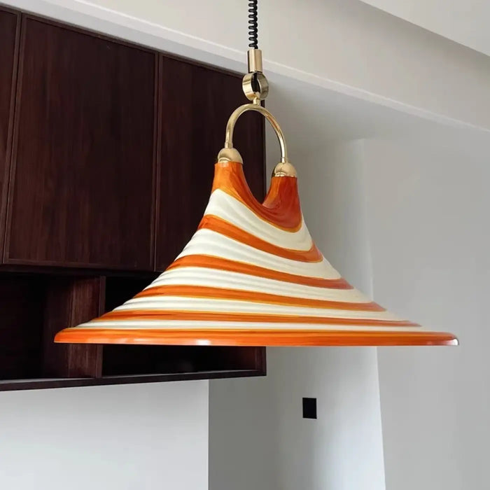Suspension Orange et Blanche Striée