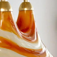 Suspension Orange et Blanche Striée