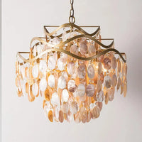 Lampe Suspendue Coque Naturelle Dorée