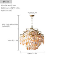 Lampe Suspendue Coque Naturelle Dorée