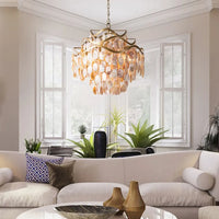 Lampe Suspendue Coque Naturelle Dorée