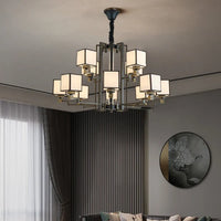 Lampe Suspendue Cubes Opalins pour Salle à Manger