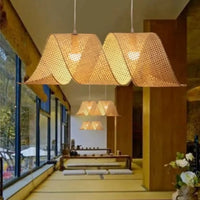 Lampe Suspendue en Bambou Naturel Tressé