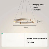 Lampe Suspendue Circulaire LED Effet Travertin