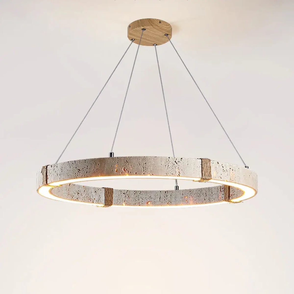 Lampe Suspendue Circulaire LED Effet Travertin