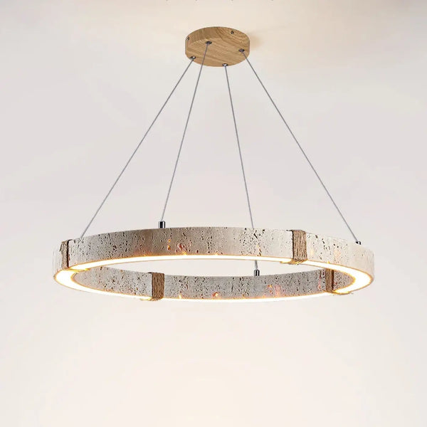 Lampe Suspendue Circulaire LED Effet Travertin