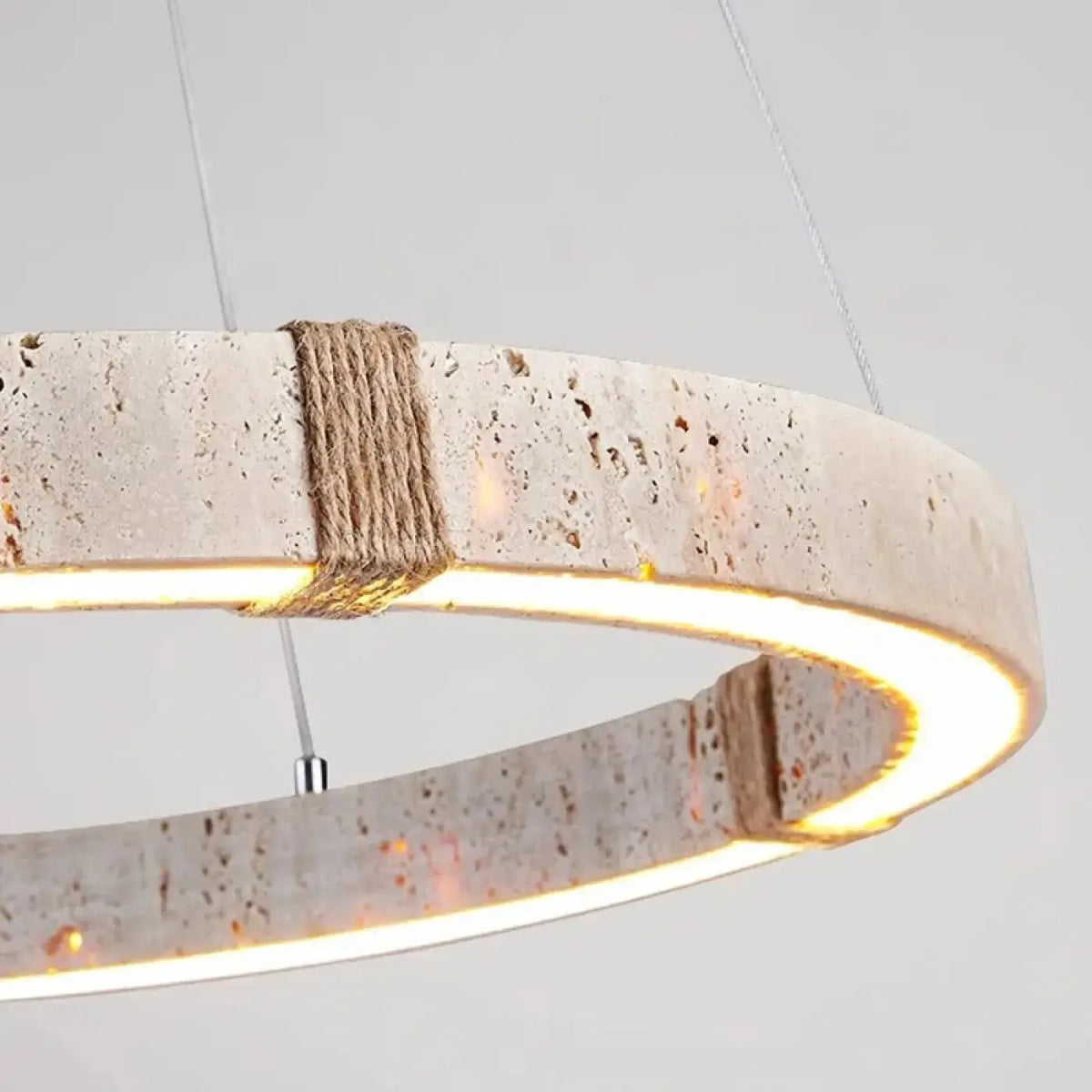 Lampe Suspendue Circulaire LED Effet Travertin