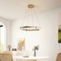 Lampe Suspendue Circulaire LED Effet Travertin