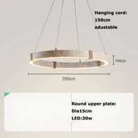 Lampe Suspendue Circulaire LED Effet Travertin