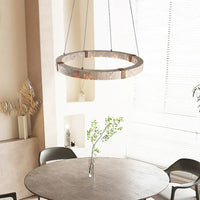 Lampe Suspendue Circulaire LED Effet Travertin
