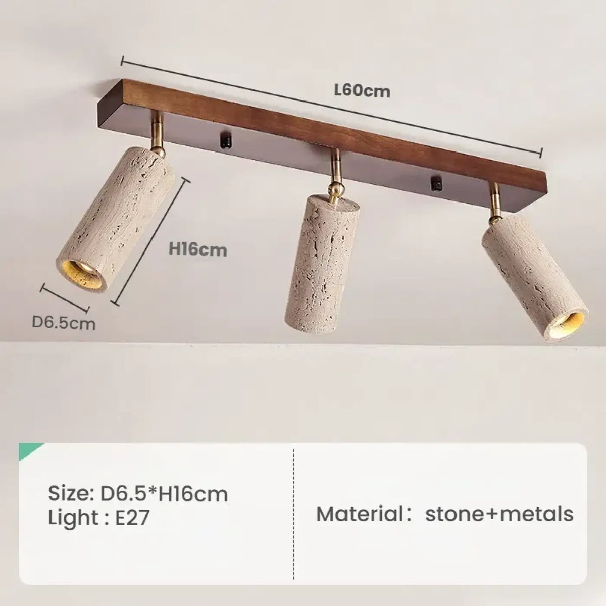 Lampe Suspendue Industrielle en Pierre et Métal