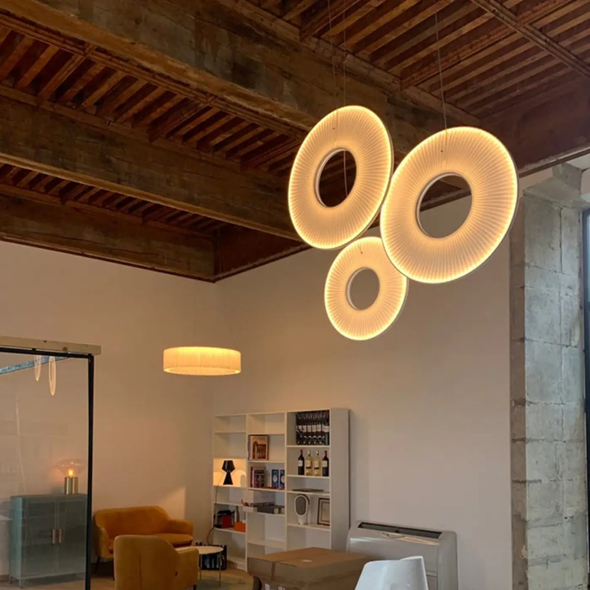 Suspension LED Blanc Cassé Design Moderne