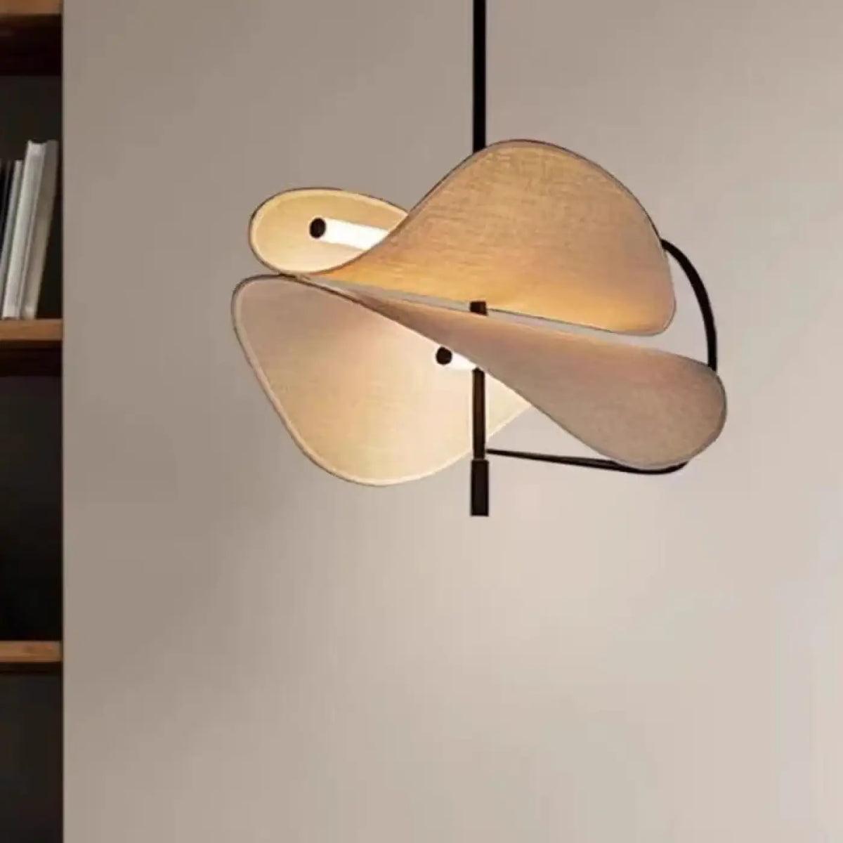 Lampe Suspendue Design en Tissu Beige
