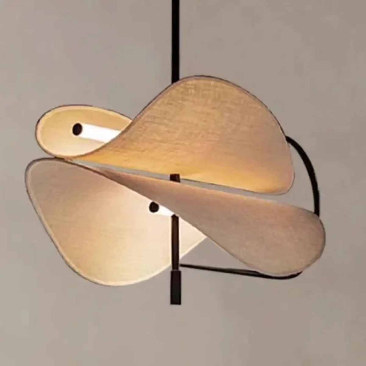 Lampe Suspendue Design en Tissu Beige