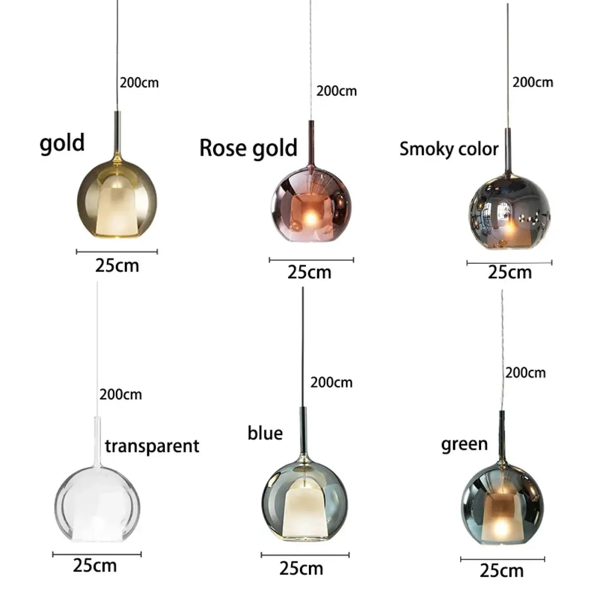 Suspension Moderne en Verre et Métal Doré