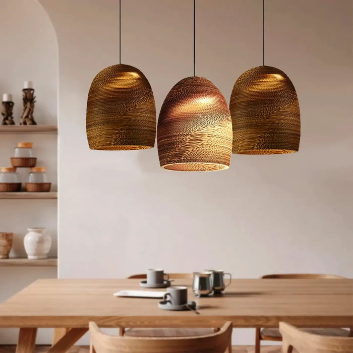 Lampe Suspendue en Papier Sculpté