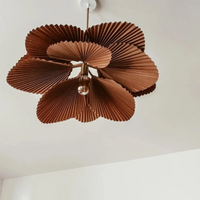 Lampe Suspendue Pétales Plissés Brun Naturel