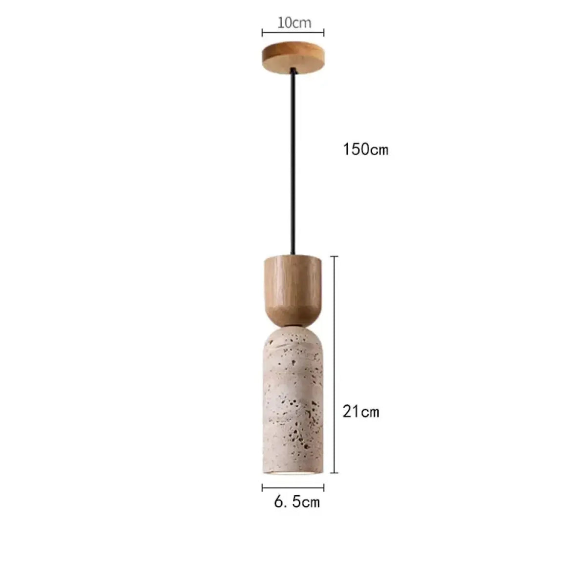 Lampe Suspendue Pierre Naturelle et Bois