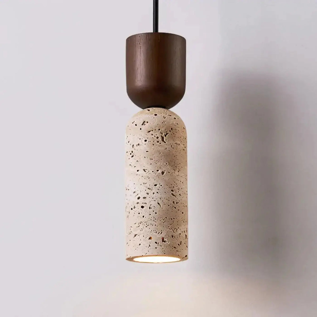 Lampe Suspendue Pierre Naturelle et Bois