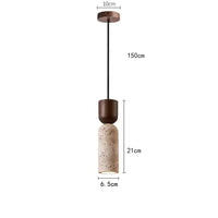Lampe Suspendue Pierre Naturelle et Bois