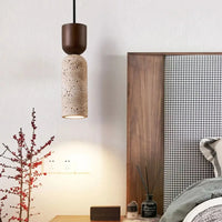 Lampe Suspendue Pierre Naturelle et Bois