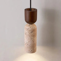 Lampe Suspendue Pierre Naturelle et Bois