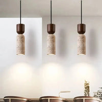 Lampe Suspendue Pierre Naturelle et Bois