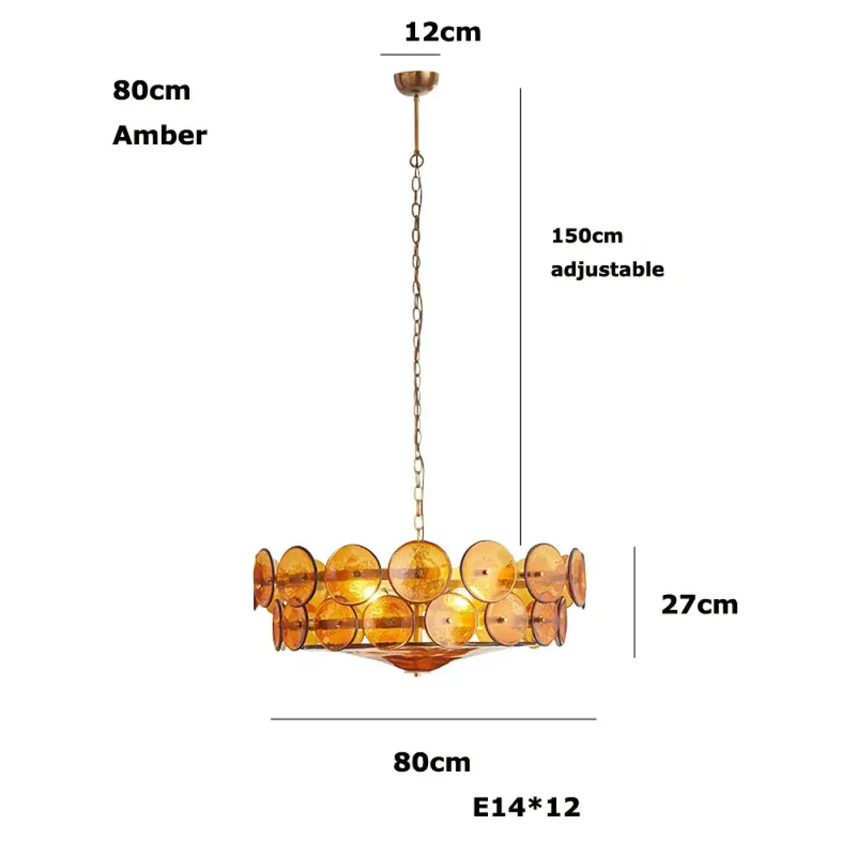Lampe Suspendue Rétro à Disques de Verre