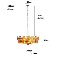 Lampe Suspendue Rétro à Disques de Verre