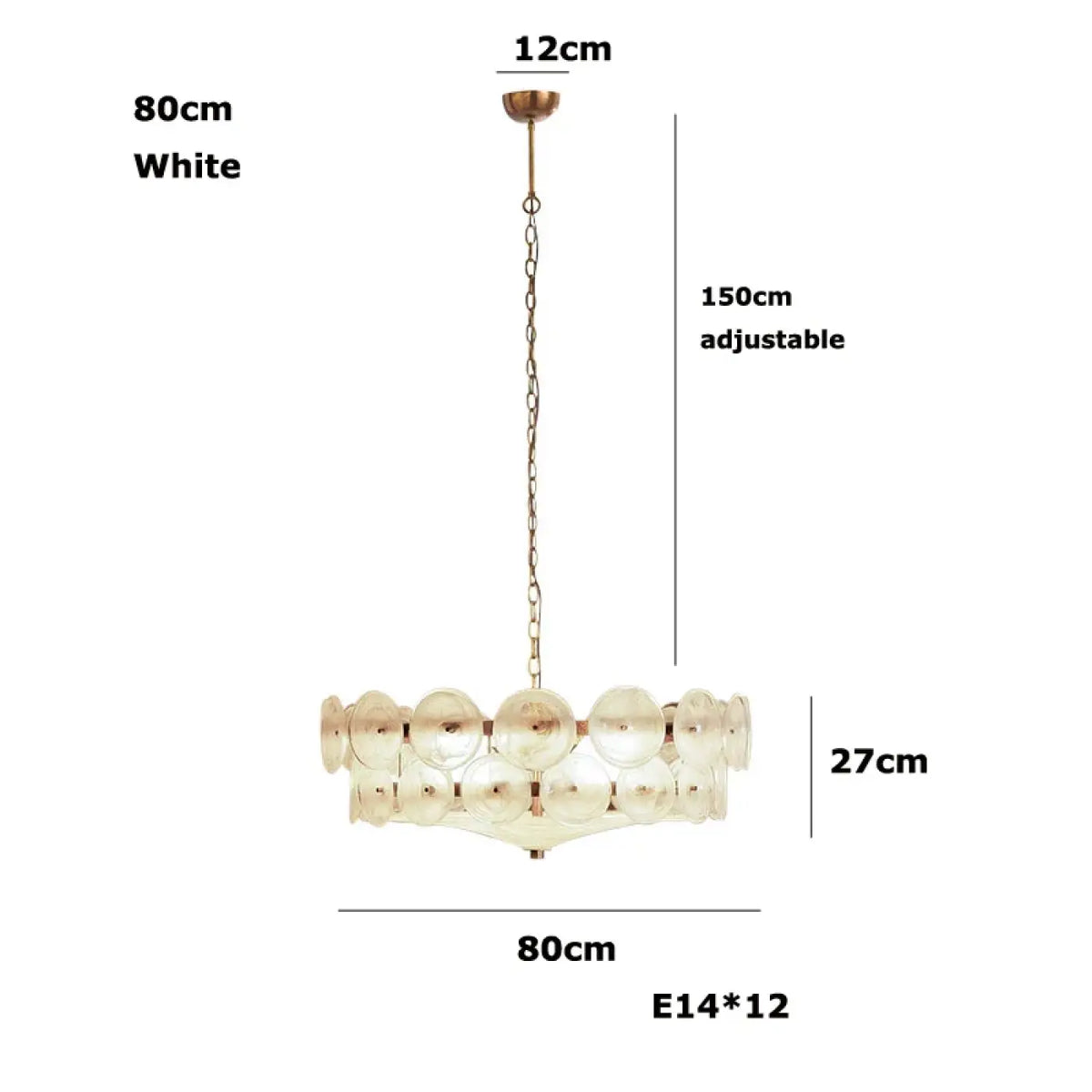 Lampe Suspendue Rétro à Disques de Verre