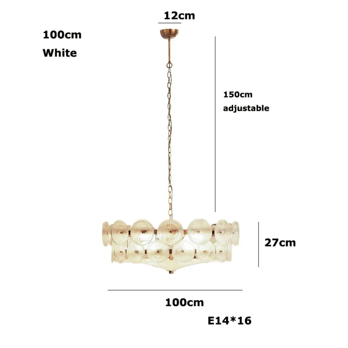 Lampe Suspendue Rétro à Disques de Verre