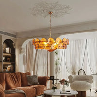 Lampe Suspendue Rétro à Disques de Verre