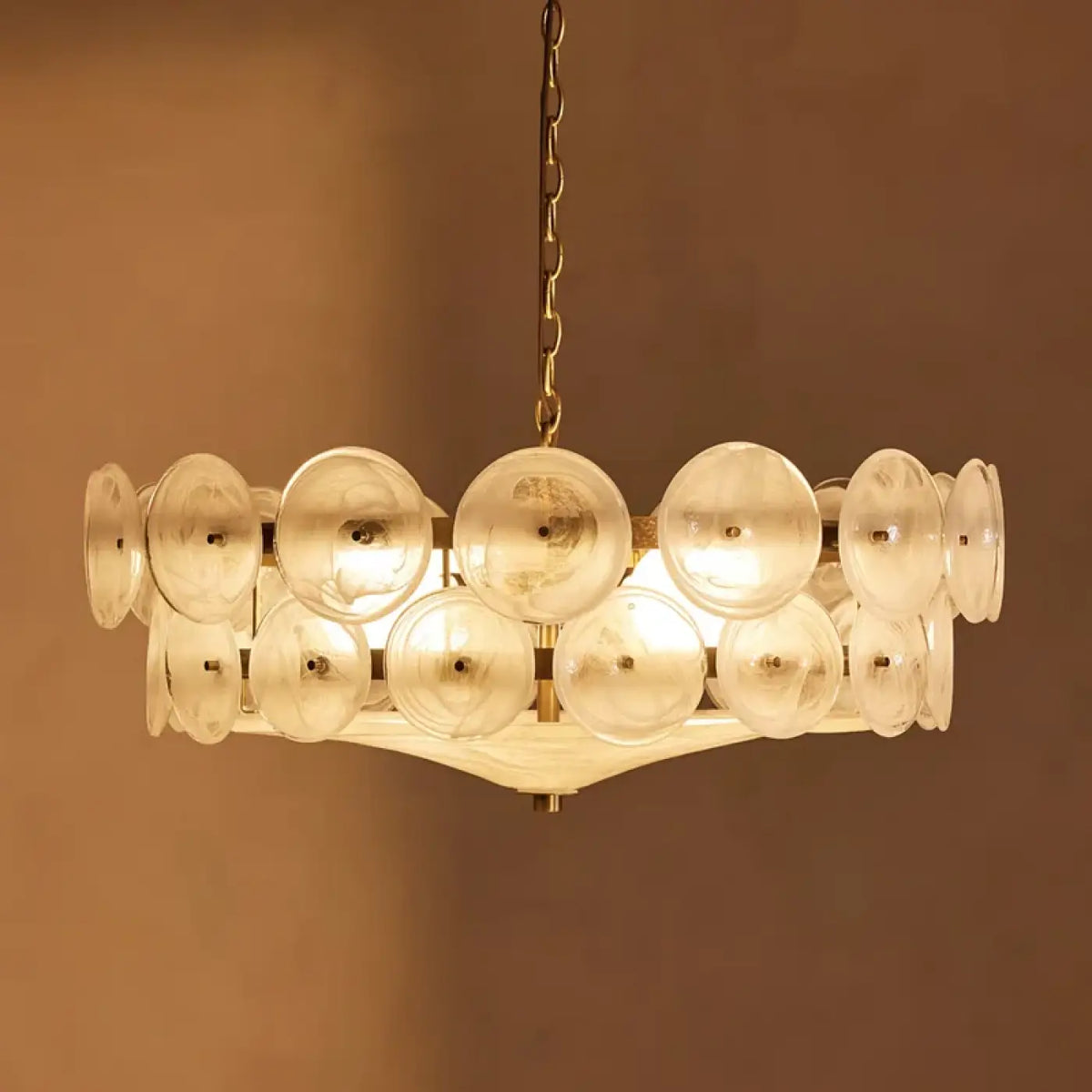 Lampe Suspendue Rétro à Disques de Verre