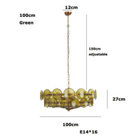 Lampe Suspendue Rétro à Disques de Verre