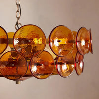 Lampe Suspendue Rétro à Disques de Verre