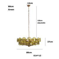 Lampe Suspendue Rétro à Disques de Verre