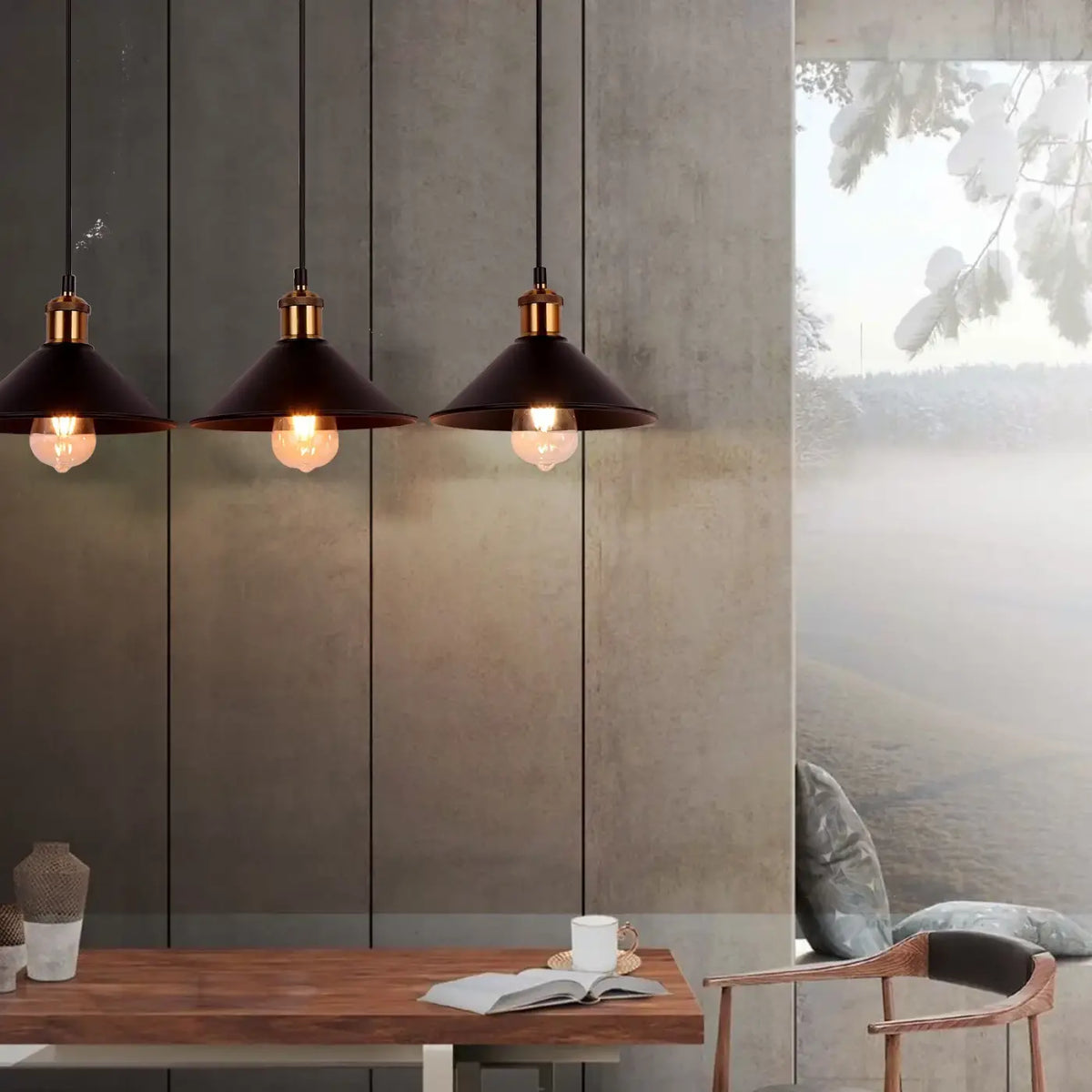 Lampe Suspendue Trois Têtes Rétro pour Salle à Manger