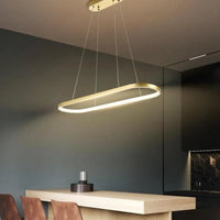 Suspension Dorée à Anneaux LED